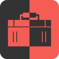 Suitcase Red Inverse Icon vector