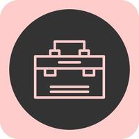 Briefcase Linear Round Icon vector