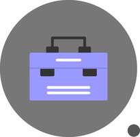 Briefcase Flat Shadow Icon vector