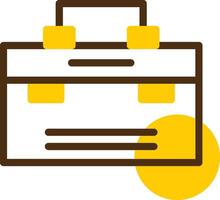 Briefcase Yellow Lieanr Circle Icon vector