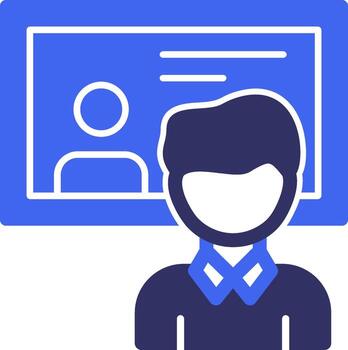 entrevista sólido dos color icono vector