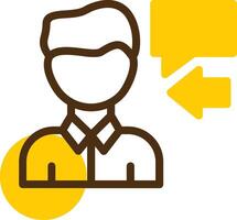 Interviewer Yellow Lieanr Circle Icon vector