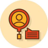 Recruitment Process Filled Shadow Cirlce Icon vector