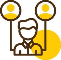 Referral Yellow Lieanr Circle Icon vector