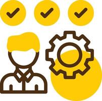 Skills Yellow Lieanr Circle Icon vector