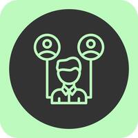Referral Linear Round Icon vector