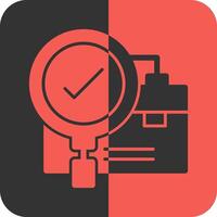 trabajo justa rojo inverso icono vector