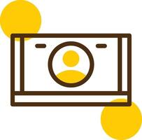 Business Card Yellow Lieanr Circle Icon vector