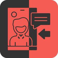 Phone Interview Red Inverse Icon vector