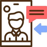 Phone Interview Color Filled Icon vector