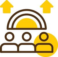 Inclusion Yellow Lieanr Circle Icon vector