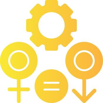 Gender Equality Solid Multi Gradient Icon vector