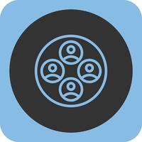 Talent Pool Linear Round Icon vector