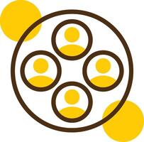 Talent Pool Yellow Lieanr Circle Icon vector