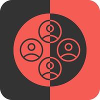 Talent Pool Red Inverse Icon vector