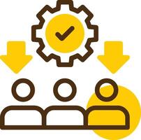 Recruitment Team Yellow Lieanr Circle Icon vector