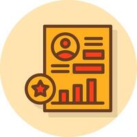 Performance Review Filled Shadow Cirlce Icon vector