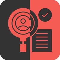 Background Check Red Inverse Icon vector