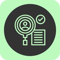 Background Check Linear Round Icon vector