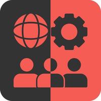 Company Culture Red Inverse Icon vector