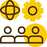 Company Culture Yellow Lieanr Circle Icon vector