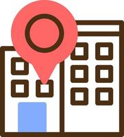 Office Location Color Filled Icon vector