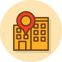 Office Location Filled Shadow Cirlce Icon vector