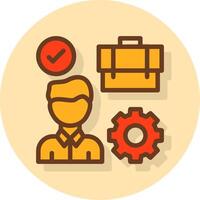 Work Environment Filled Shadow Cirlce Icon vector