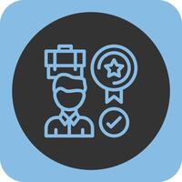 Job Satisfaction Linear Round Icon vector
