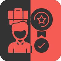 Job Satisfaction Red Inverse Icon vector