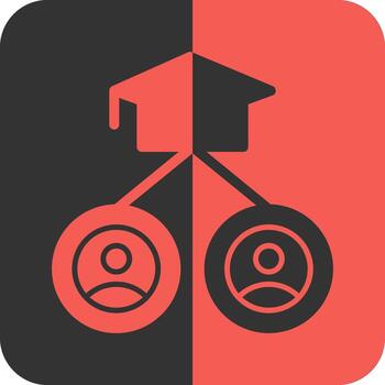 Alumni Network Red Inverse Icon vector