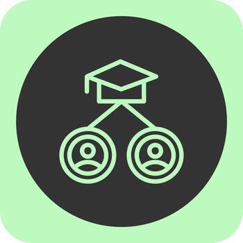 Alumni Network Linear Round Icon vector