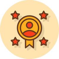 Employee of the Month Filled Shadow Cirlce Icon vector