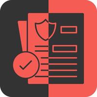 Legal Compliance Red Inverse Icon vector