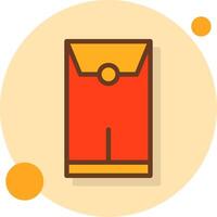 Red Envelope Filled Shadow Cirlce Icon vector