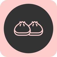 Dumpling Linear Round Icon vector