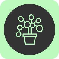 Money Tree Linear Round Icon vector