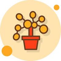 dinero árbol lleno sombra cirlce icono vector