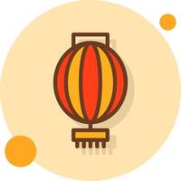 Red Lantern Filled Shadow Cirlce Icon vector