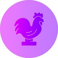 Rooster Figurine Gradient Circle Icon vector