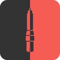 Calligraphy Brush Red Inverse Icon vector