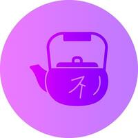 Tea Pot Gradient Circle Icon vector