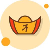 Yuanbao Filled Shadow Cirlce Icon vector