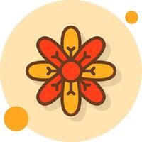 Lotus Flower Filled Shadow Cirlce Icon vector