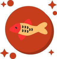 Koi Fish Tailed Color Icon vector