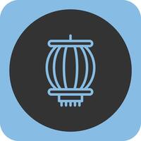 Lantern Festival Linear Round Icon vector