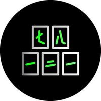 Mahjong Tiles Dual Gradient Circle Icon vector