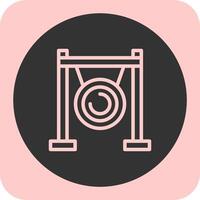 Gong Linear Round Icon vector