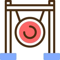 Gong Color Filled Icon vector