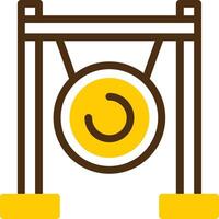 Gong Yellow Lieanr Circle Icon vector
